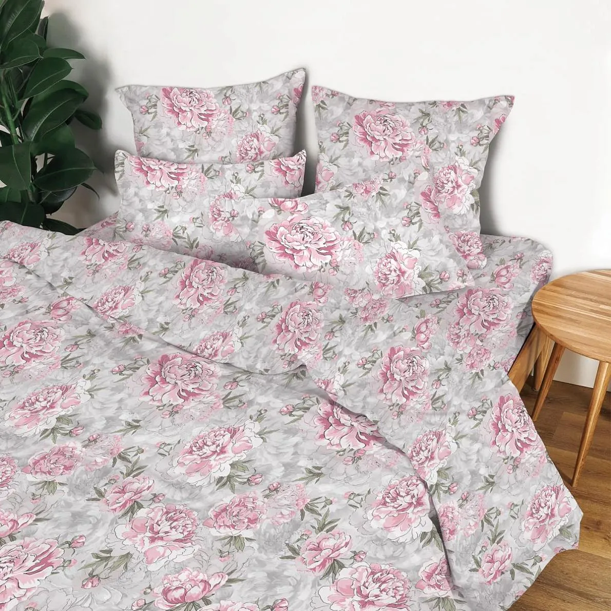 Комплект постельного белья Семейный, перкаль (Пионовый сад)