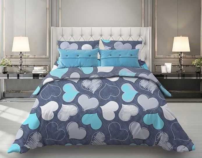 Наволочка 50*70 см, поплин (Романтика, бирюзовый)