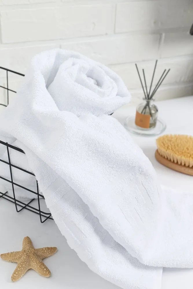 Махровое гладкокрашеное полотенце 70*140 см 380 г/м2 (Белый)