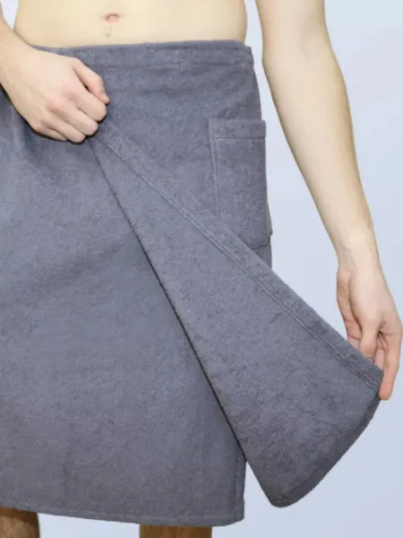 Комплект для сауны мужской,100% хлопок (Серый                )