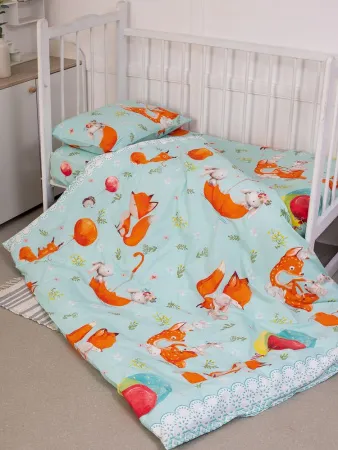 Наволочка 40*60 см, перкаль, детская расцветка (Лисята)