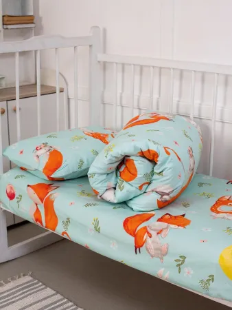Наволочка 40*60 см, перкаль, детская расцветка (Лисята)