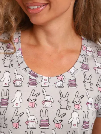 Сорочка ночная женская,мод. 450,трикотаж (Зайчата  )