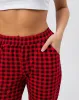 Брюки пижамные женские, модель 162, трикотаж (Красно-черная клетка)