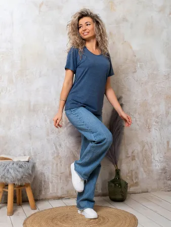 Футболка женская, модель 155, трикотаж (Джинс)