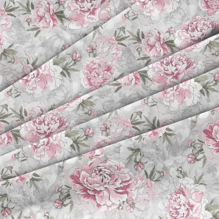 Комплект постельного белья Евромакси, перкаль (Пионовый сад)