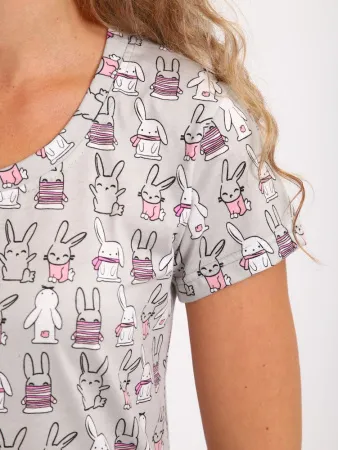 Сорочка ночная женская,мод. 450,трикотаж (Зайчата  )