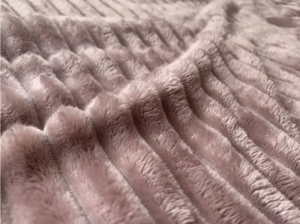 Плед 175*210 см, Велсофт - жаккард, Нежность (Пудра-страйп)