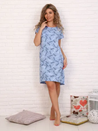 Туника женская, модель 150, трикотаж (Стрекозы, голубой)