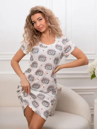 Сорочка ночная женская,мод. 450,трикотаж (Ёжики)