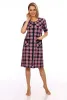 Халат женский, модель 124,трикотаж  (Шотландка, розовый)