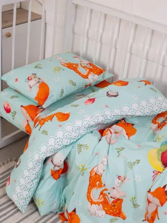 Наволочка 40*60 см, перкаль, детская расцветка (Лисята)