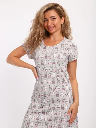 Сорочка ночная женская,мод. 450,трикотаж (Зайчата  )