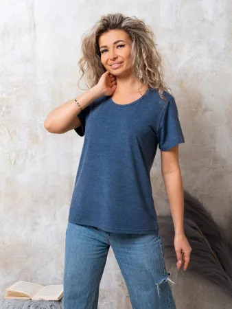 Футболка женская, модель 155, трикотаж (Джинс)