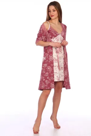 Комплект женский, модель 447, трикотаж (Элегия, сухая роза  )