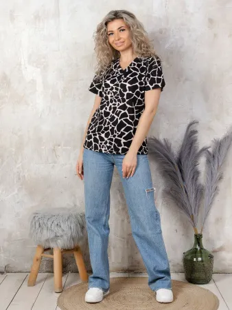 Футболка женская, модель 137, трикотаж (Жираф)