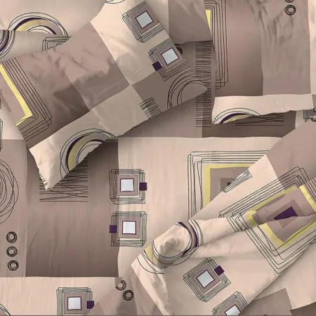 Простыня 1,5-спальная, бязь "Комфорт" (Графика, шоколад)