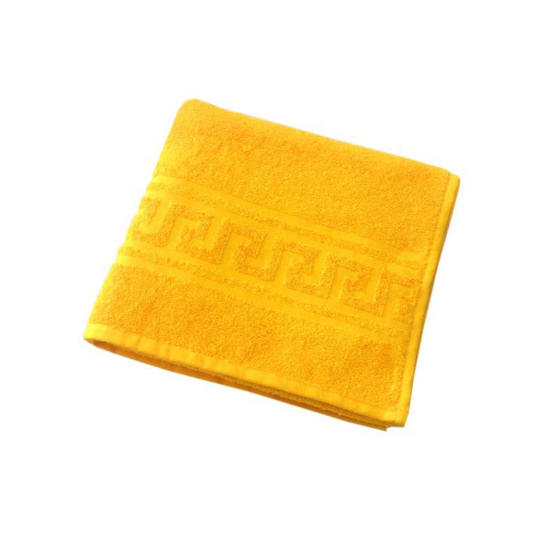 Махровое гладкокрашеное полотенце 50*90 см 380 г/м2 (Ярко-желтый)