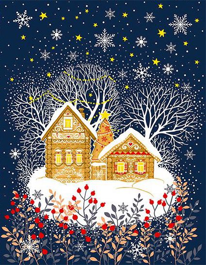 Комплект полотенец 48*60 см, 3 шт., рогожка (Колядки)