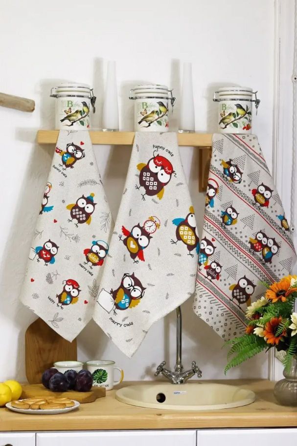 Комплект полотенец 48*60 см, 3 шт., рогожка (Мудрёна)