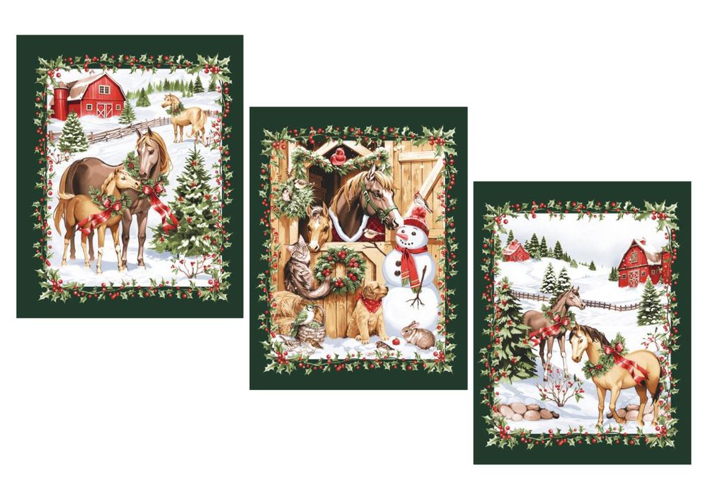 Комплект полотенец 48*60 см, 3 шт., рогожка (Волшебный Новый год)