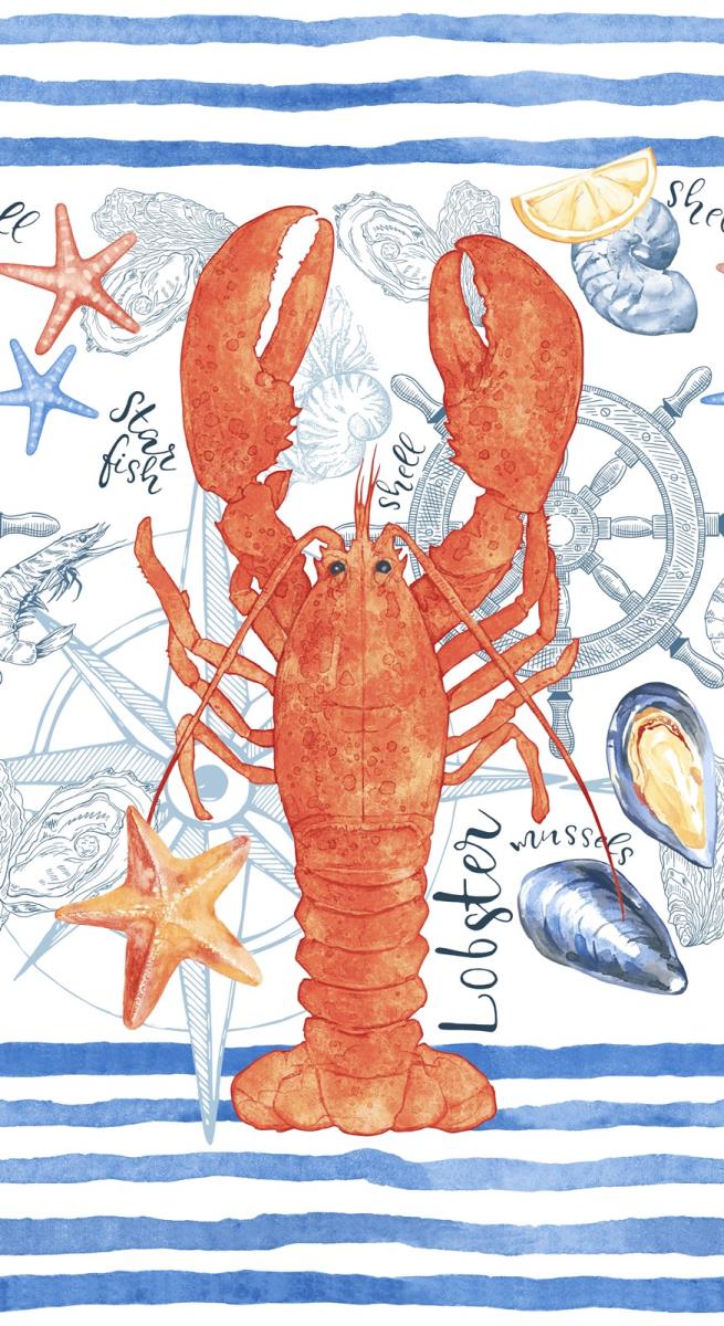 Полотенце вафельное пляжное 76*150 см (Морское приключение)