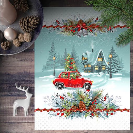 Комплект полотенец 48*60 см, 3 шт., рогожка (Огонёк)