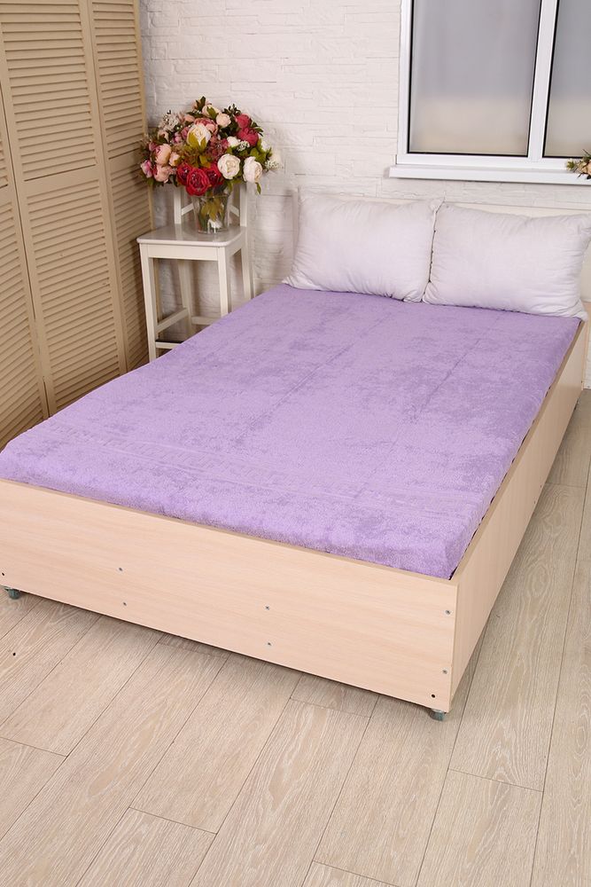 Простыня махровая 150*200 см, г/кр, 100% хлопок (Насыщенная сирень)