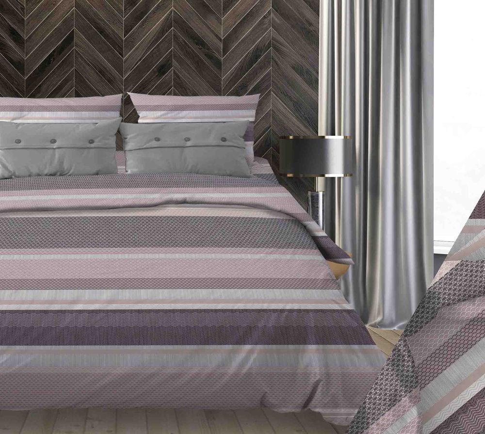 Комплект постельного белья 1,5-спальный, поплин (Бриз, коричневый)