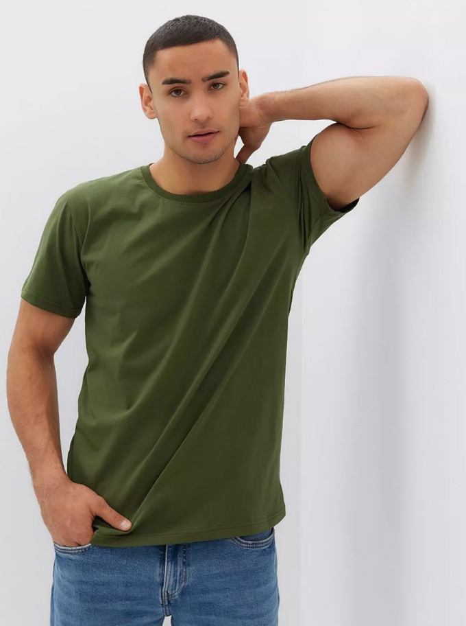 Футболка мужская, модель 214, трикотаж (Хаки)