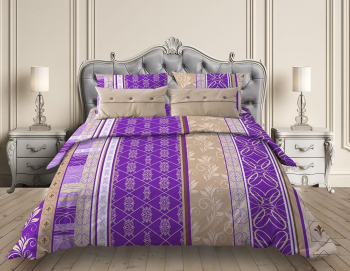 Комплект постельного белья 1,5-спальный, бязь "Комфорт" (Аккорд, фиолетовый)