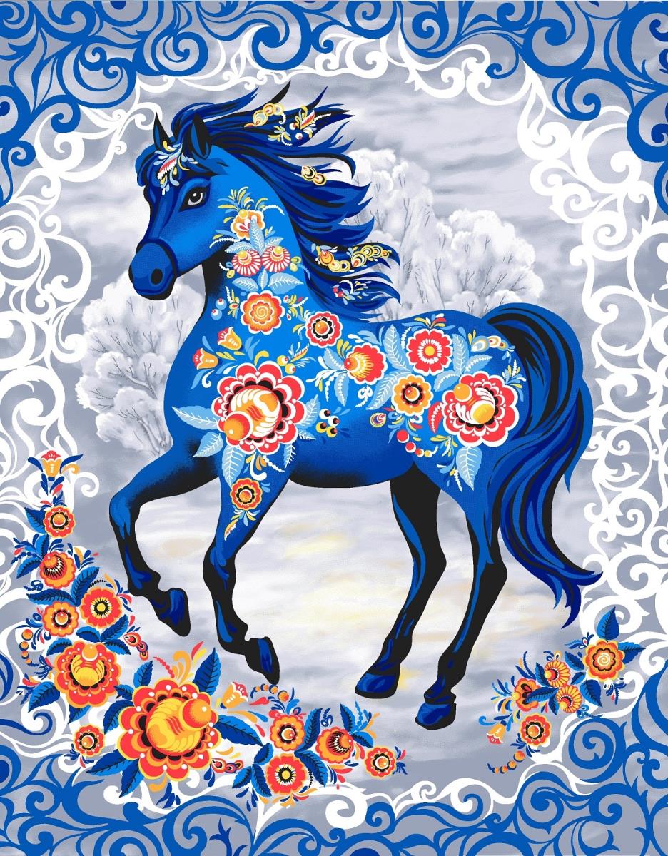 Полотенце 50*60 см вафельное (Живописный конь)