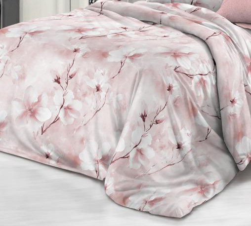 Пододеяльник Евро 200*220 см, на молнии, поплин (Сакура (основа))
