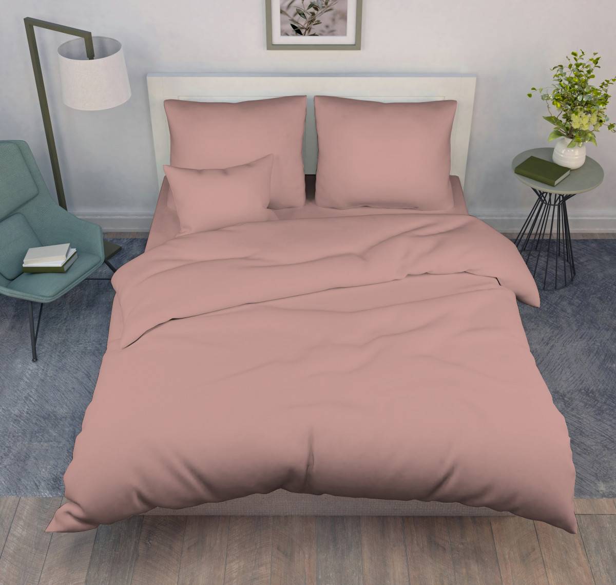 Пододеяльник 2-спальный, поплин гладкокрашеный (Розовый перламутр)