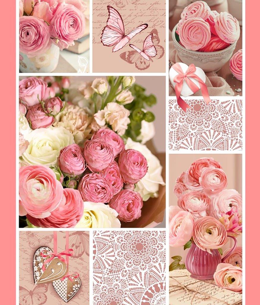 Полотенце 50*70 вафельное (Розовый пэчворк)