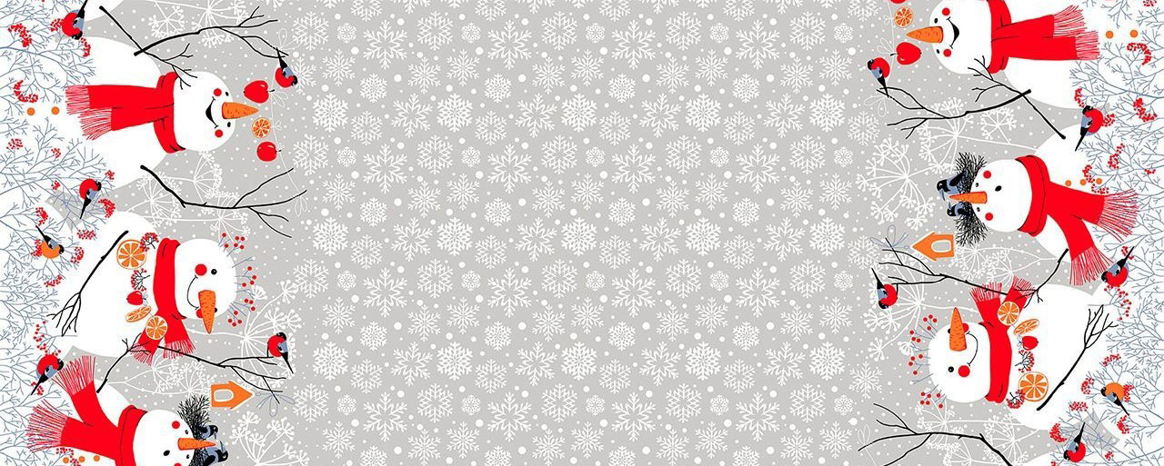 Рушник 50*150 см, рогожка, хлопок 100 % (Снеговик)