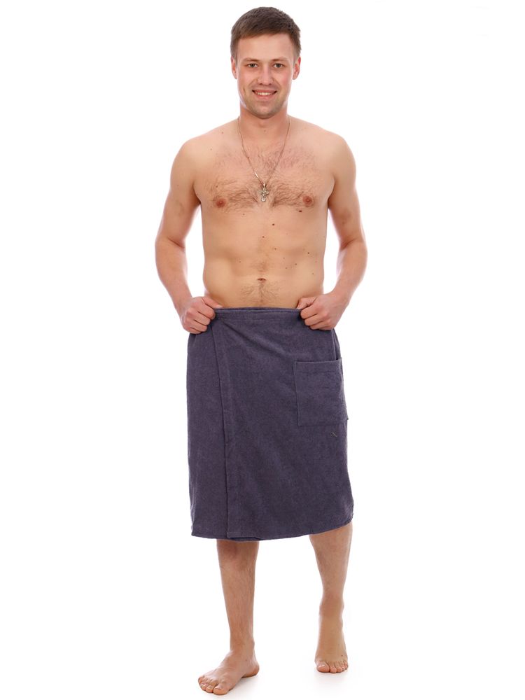 Килт мужской на липучке,100 % хлопок (Серый)