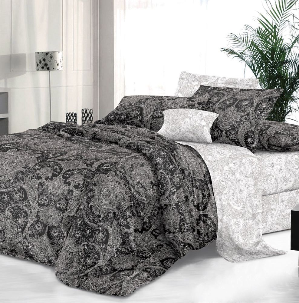 Комплект постельного белья 1,5-спальный, сатин "Престиж" (Нуар)