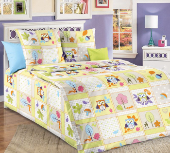 Комплект постельного белья в детскую кроватку, бязь "Люкс" (Дорис, зеленый)
