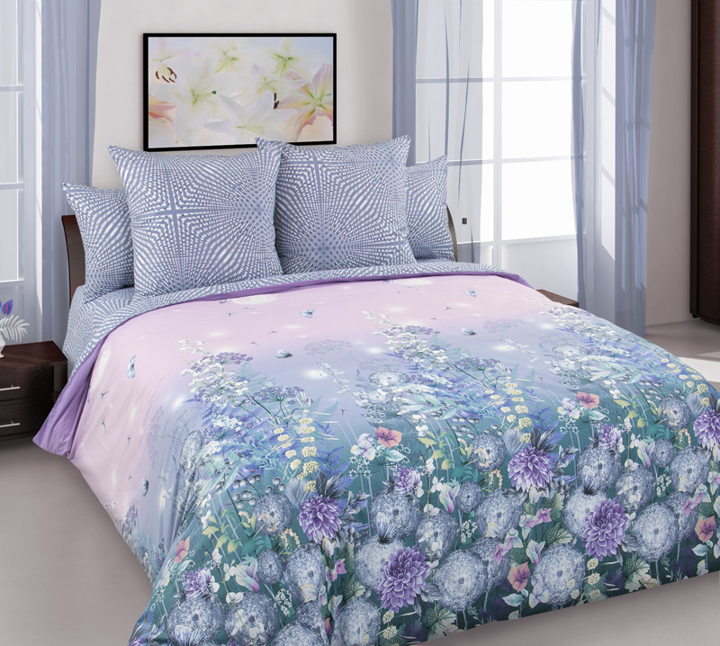 Простыня на резинке 090*200 см, перкаль, борт 25 см (Теплый вечер (компаньон))