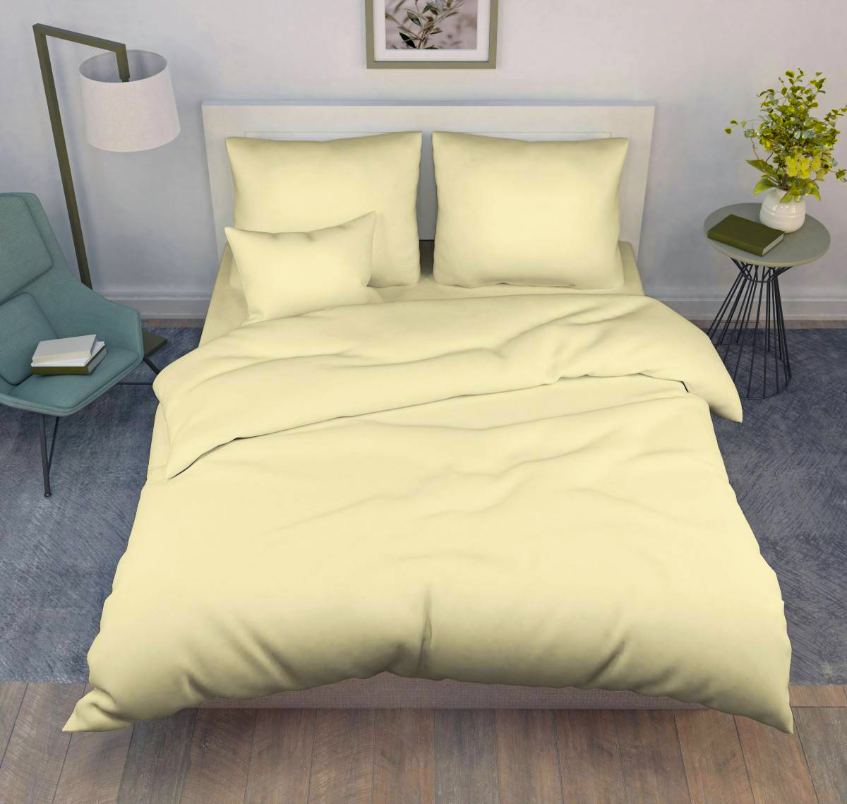 Пододеяльник Евро 200*220 см, поплин гладкокрашеный (Шампань)