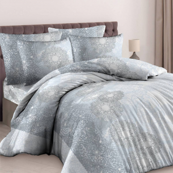 Комплект постельного белья 1,5-спальный, бязь "Комфорт" (Кружевной вальс, серый)