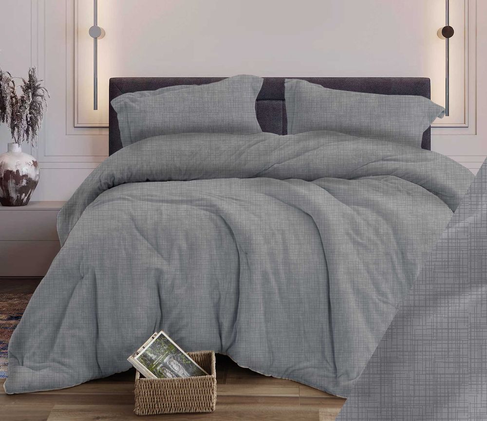 Пододеяльник Евростандарт, бязь ГОСТ (Контур, светло-серый)