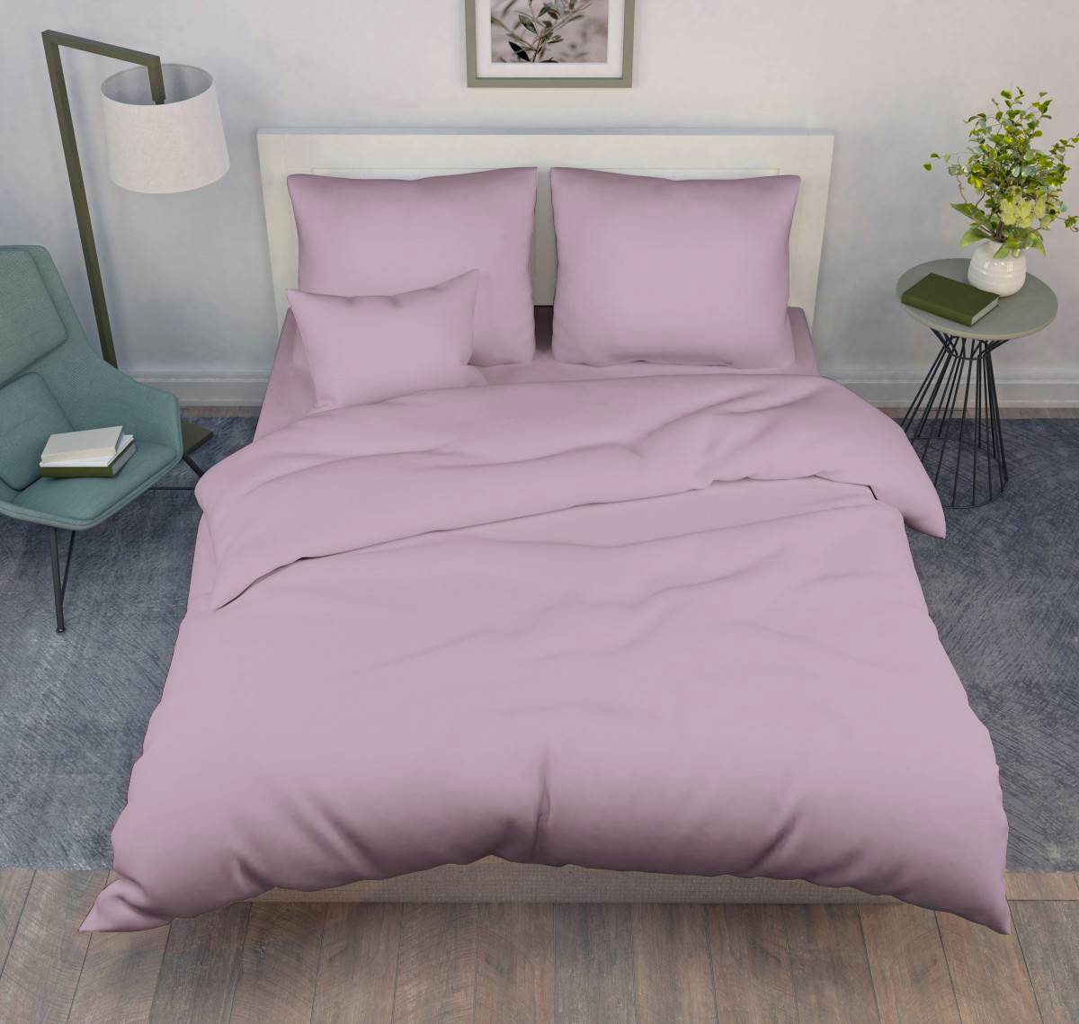 Простыня на резинке 200*200 см, поплин г/к, борт 25 см (Мальва)