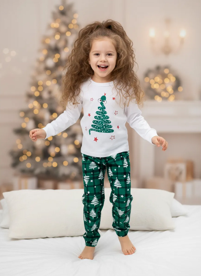 Пижама детская, модель 324, трикотаж (Змейка, зелёный)