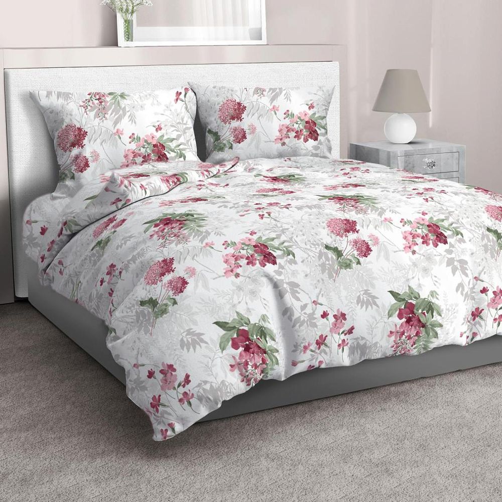 Комплект постельного белья Евростандарт, бязь  ГОСТ (Кассана, ягодно-розовый)