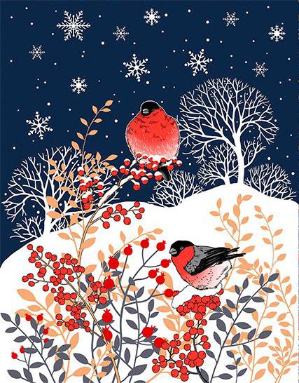 Комплект полотенец 48*60 см, 3 шт., рогожка (Колядки)