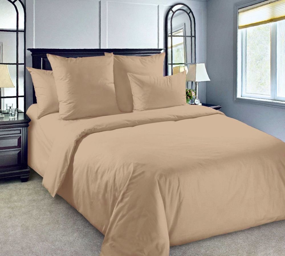 Простыня на резинке 120*200 см, перкаль г/к, борт 25 см (Капучино)