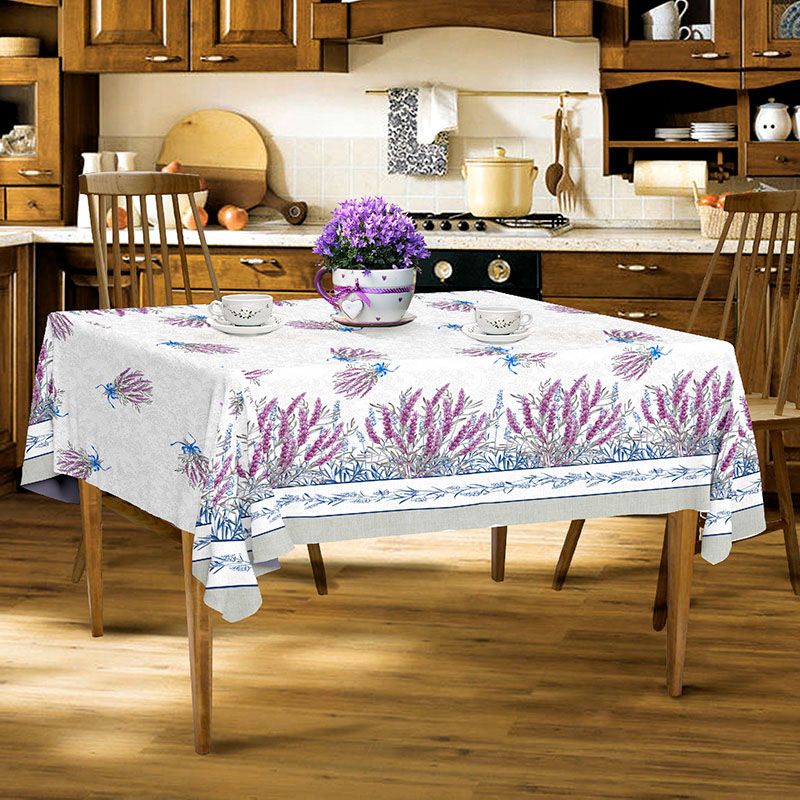 Скатерть 150*150 см, рогожка (Лаванда, вид 1)