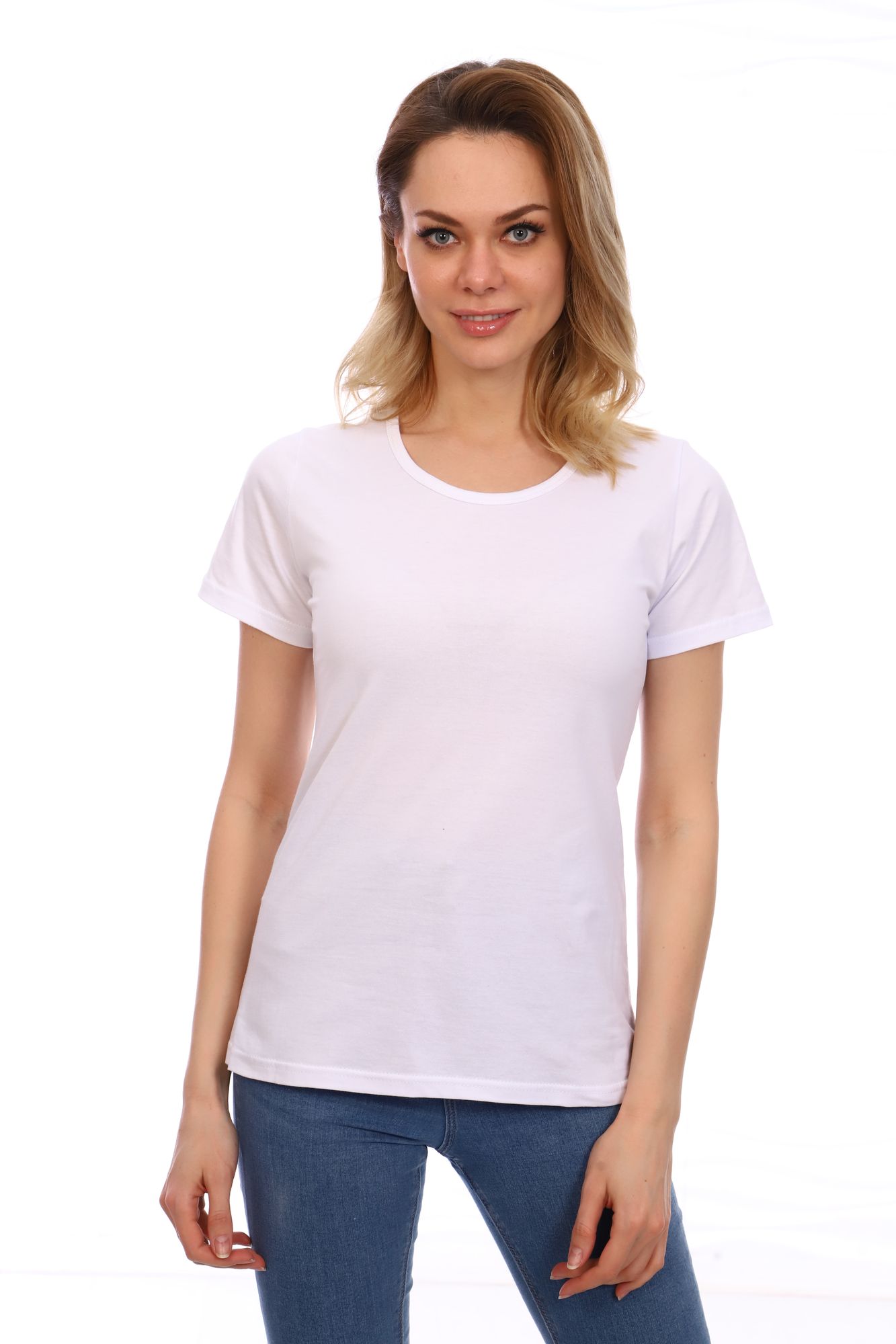 Футболка женская, модель 160, трикотаж (Белый)